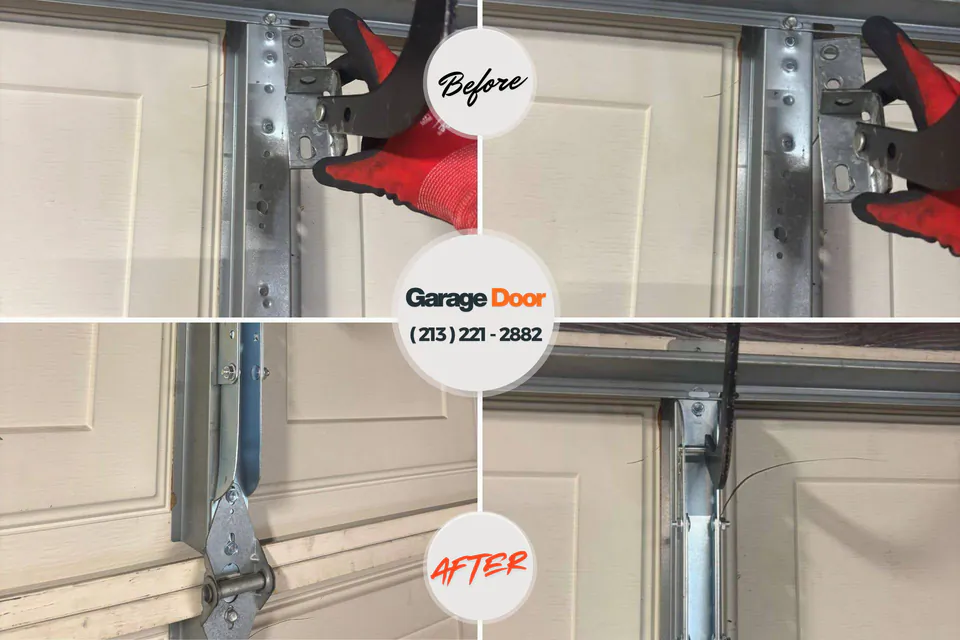 Before and after: garage door repair Willow Grove, TX
